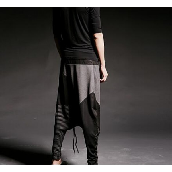 men's fashion colorblock striped casual pants